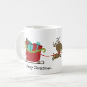 Tasse personnalisée de Sleigh de renne (Devant gauche)