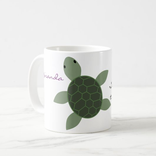 Tasse personnalisée de tortue de mer de bébé (Devant gauche)