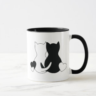 Tasse personnalisée de Valentine, coeur de chatons