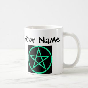 Tasse personnalisée de Wiccan de pentagramme de