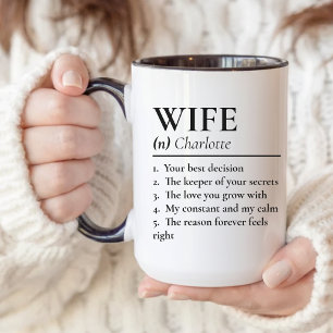 Tasse personnalisée Définition de l'épouse Cadeau 