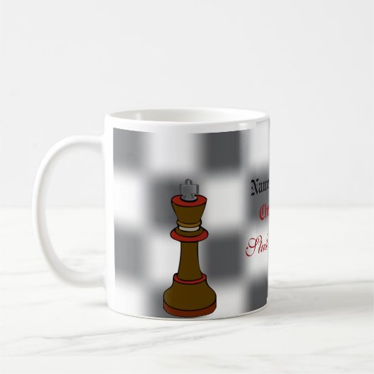 Tasse personnalisée d'équipe d'échecs ou de club (Gauche)