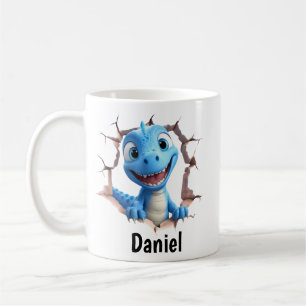 Tasse Personnalisée Dinosaure Bleu Cadeau pour E