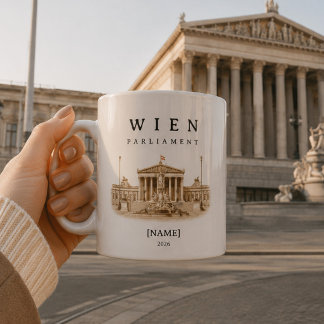 Tasse personnalisée du Parlement de Vienne | Nom &