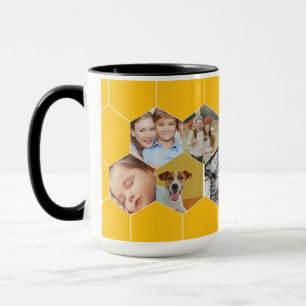 Tasse personnalisée en nid d'abeille avec photo de