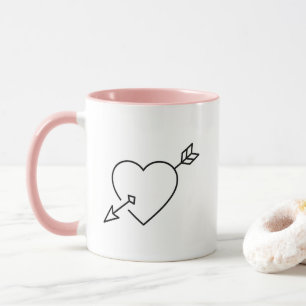 Tasse personnalisée Flèche de Cupidon qui a frappé