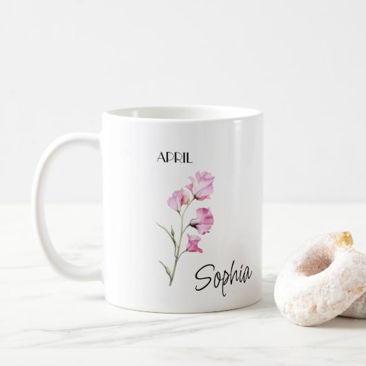 Tasse personnalisée Fleur d'avril (Avec donut)