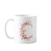 Tasse personnalisée Fleur de Cerisier Lettre C Flo