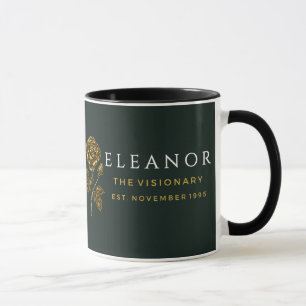 Tasse personnalisée Fleur de Naissance en Or - Nar