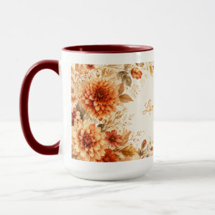 Tasse personnalisée Fleurs d'automne Cozy Live Lau