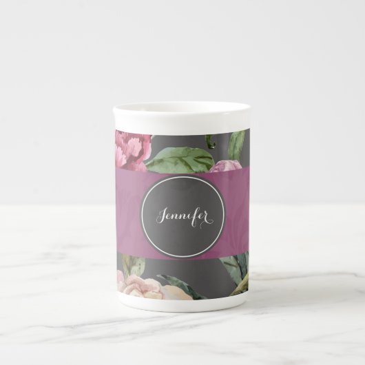 Tasse personnalisée florale de Bohème de (Devant)