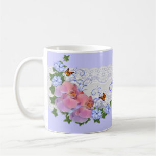 Tasse personnalisée florale d'orchidées