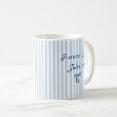 Tasse personnalisée Future Mrs rayée pour les fian (Devant droit)