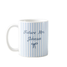 Tasse personnalisée Future Mrs rayée pour les fian