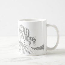 Tasse personnalisée girafe personnage bâton abstra
