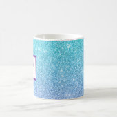 Tasse personnalisée initiale pailletée bleue (Centre)
