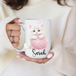 Tasse personnalisée | Jeu de fil de chaton