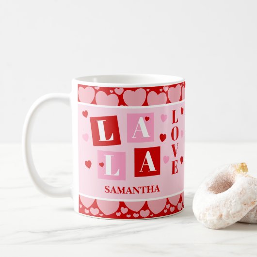 Tasse personnalisée La La Love pour la Saint-Valen (Avec donut)
