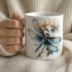 Tasse personnalisée libellule aquarelle