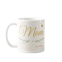 Tasse personnalisée "Maman depuis" avec année, or 