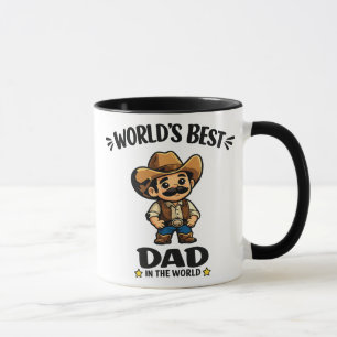 Tasse personnalisée Meilleur Papa Cowboy Dessin An
