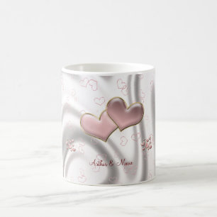 Tasse personnalisée mignonne de coeur rose