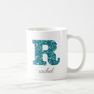 Tasse personnalisée Monogramme R Pailletée Sarcell