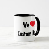 Tasse personnalisée 'Nous aimons' (Devant droit)