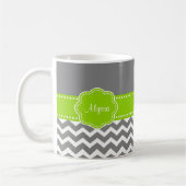 Tasse personnalisée par Chevron grise de vert de (Gauche)