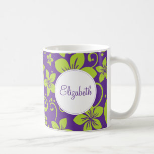 Tasse personnalisée par fleurs tropicales