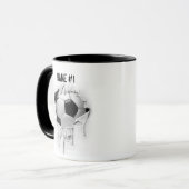 Tasse personnalisée par football déchirée (Devant gauche)