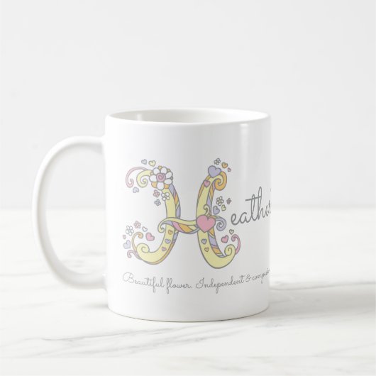 Tasse personnalisée par H nommée de monogramme de (Gauche)