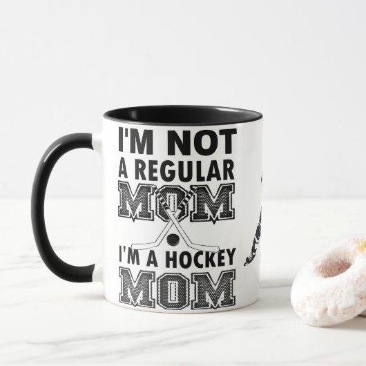 TASSE personnalisée par MAMAN d'hockey (Avec donut)