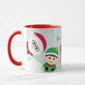 Tasse personnalisée par Noël, le père noël, Elf (Gauche)