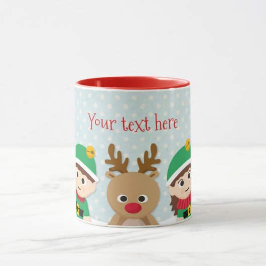 Tasse personnalisée par Noël, le père noël, Elf (Centre)