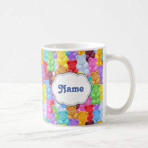 Tasse personnalisée par ours gommeux d'arc-en-cie