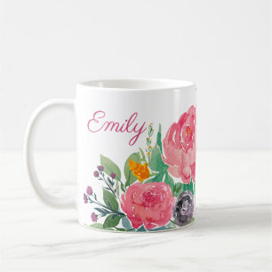 Tasse personnalisée par pivoines