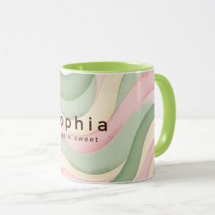 Tasse personnalisée pastel ondulée esthétique - Ve
