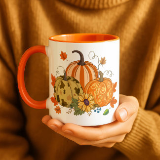 Tasse personnalisée Patch de citrouilles d'automne