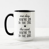 Tasse personnalisée pour 70e anniversaire drôle -  (Gauche)