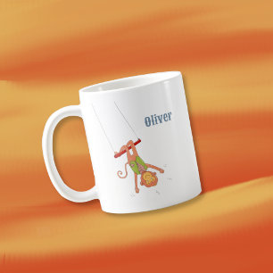 Tasse personnalisée pour enfant acrobate singe de