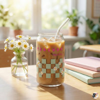 Tasse personnalisée pour enseignant à motif damier