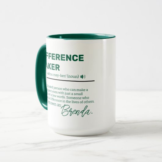 Tasse personnalisée pour Faiseur de Différence, Ap (Devant gauche)