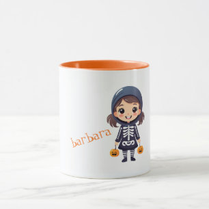 Tasse personnalisée pour fille en costume de squel