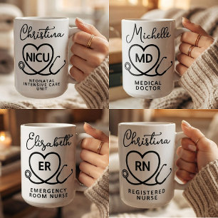 Tasse personnalisée pour infirmière RN ER NICU et