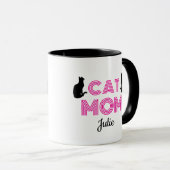 Tasse personnalisée pour maman de chat avec silhou (Devant droit)