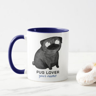 Tasse personnalisée pour Pug, nom et phrase person
