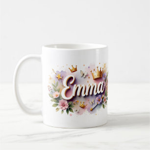 Tasse personnalisée Princesse Florale – Nom person