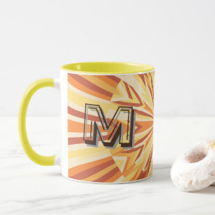 Tasse personnalisée Rétro 1970 Good Vibes - Jaune