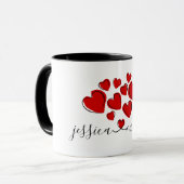 Tasse personnalisée romantique "Joined by Love & H (Devant gauche)